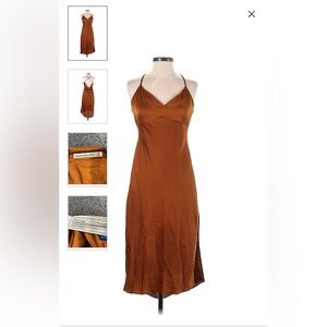 Gorgeous satin dress. Copper color.